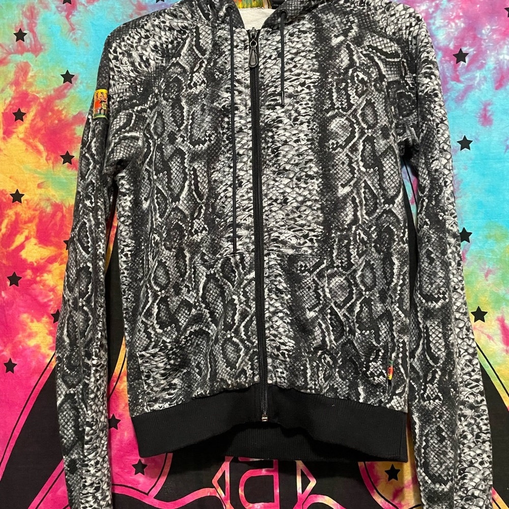 LAMB by Gwen Stefani zip up Snake Print sweatshirt